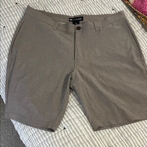 Travis Mathew Men's Taupe Flat Front Shorts